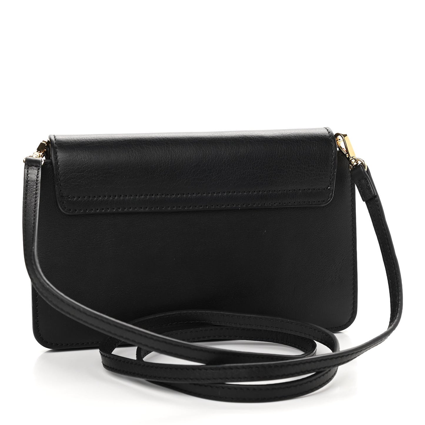 Smooth Calfskin Drew Bijou Clutch Black
