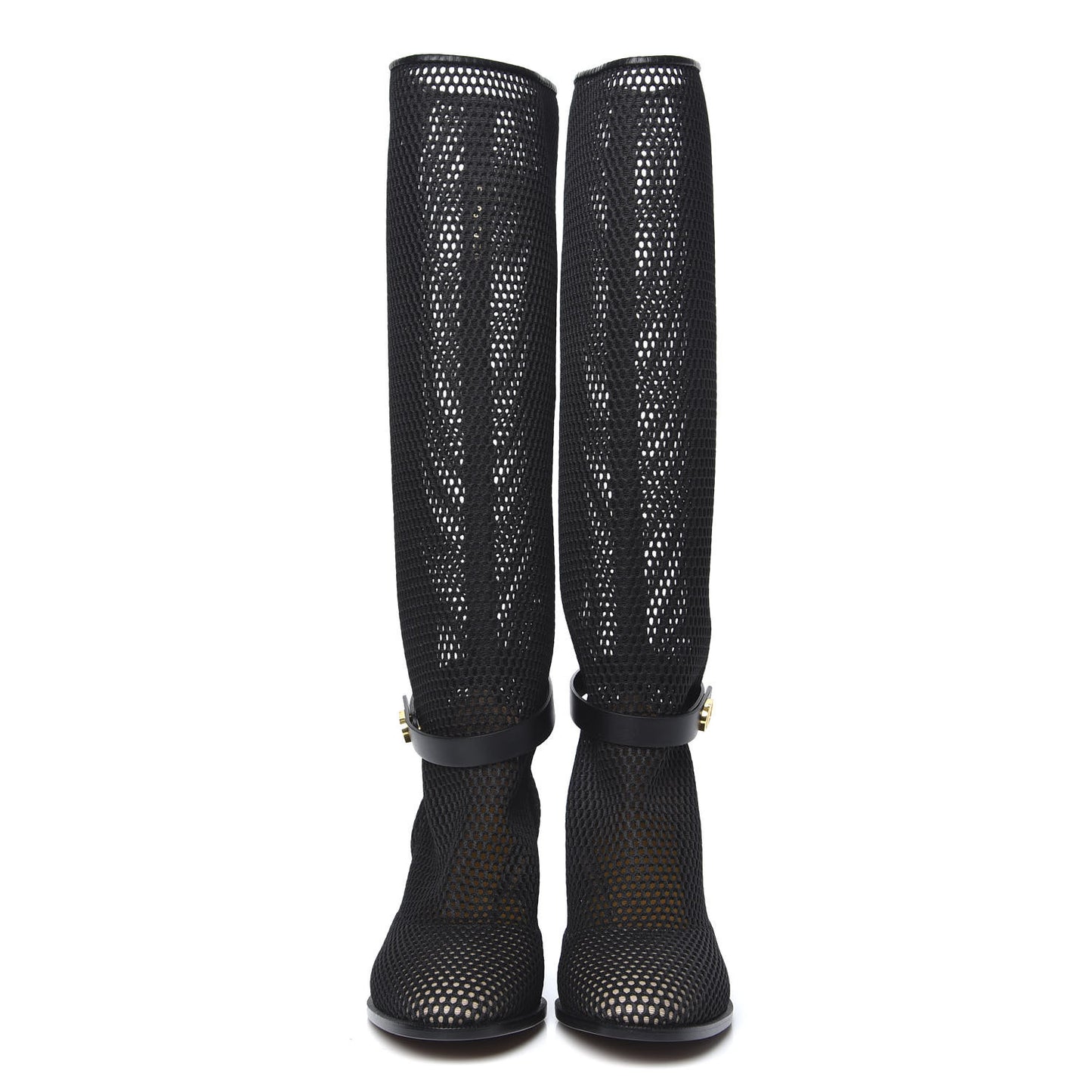 Calfskin Resille Empreinte High Boots 38.5 Black
