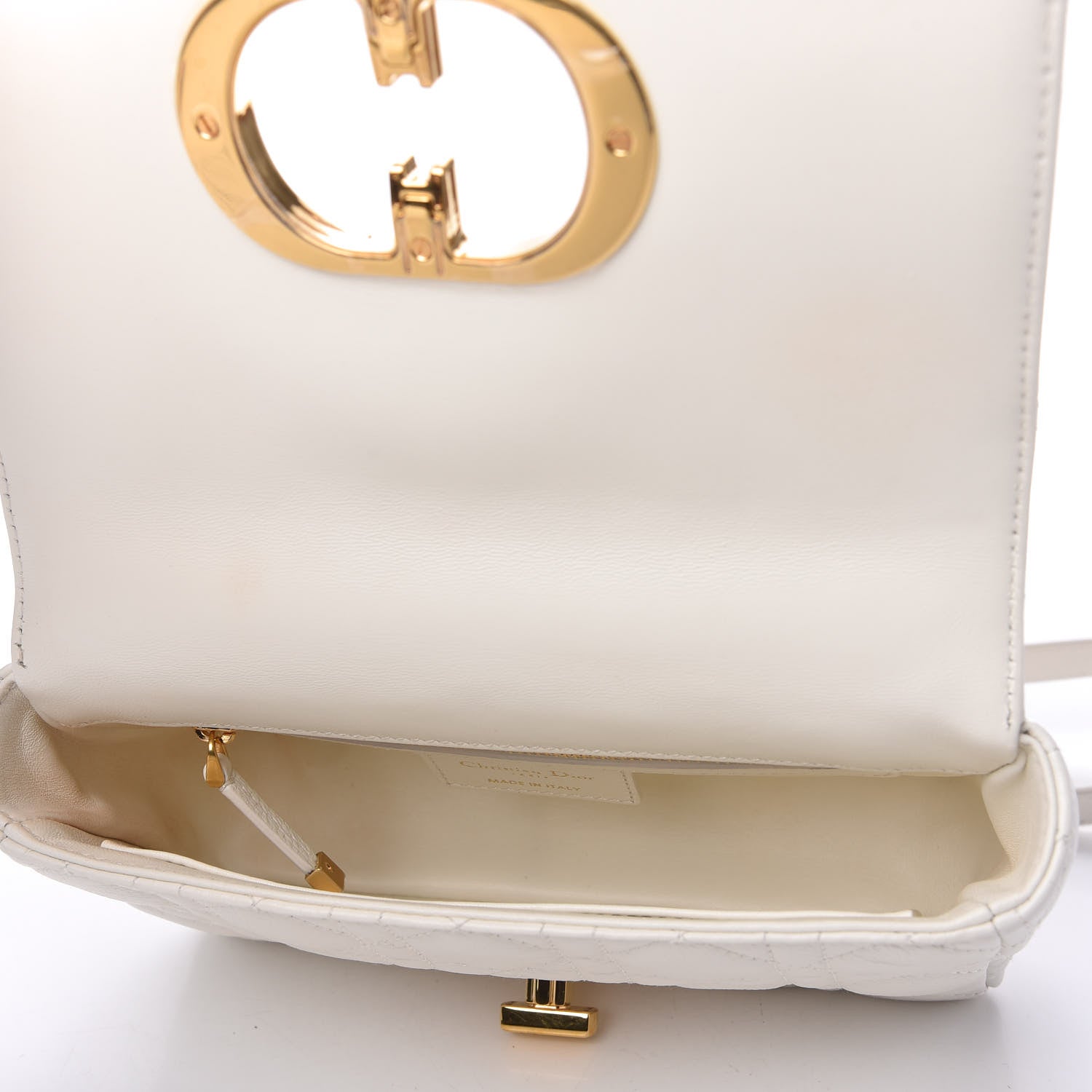 Christian Dior Lambskin Cannage Small Caro Bag White 5 of 10