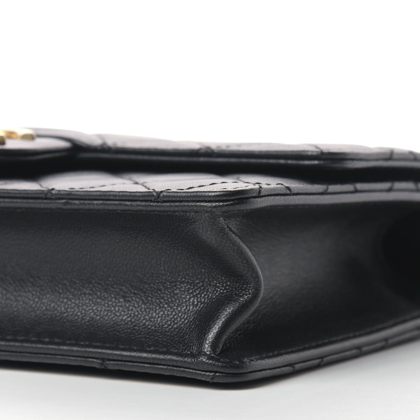 Lambskin Quilted Small Chic Pearls Flap Black