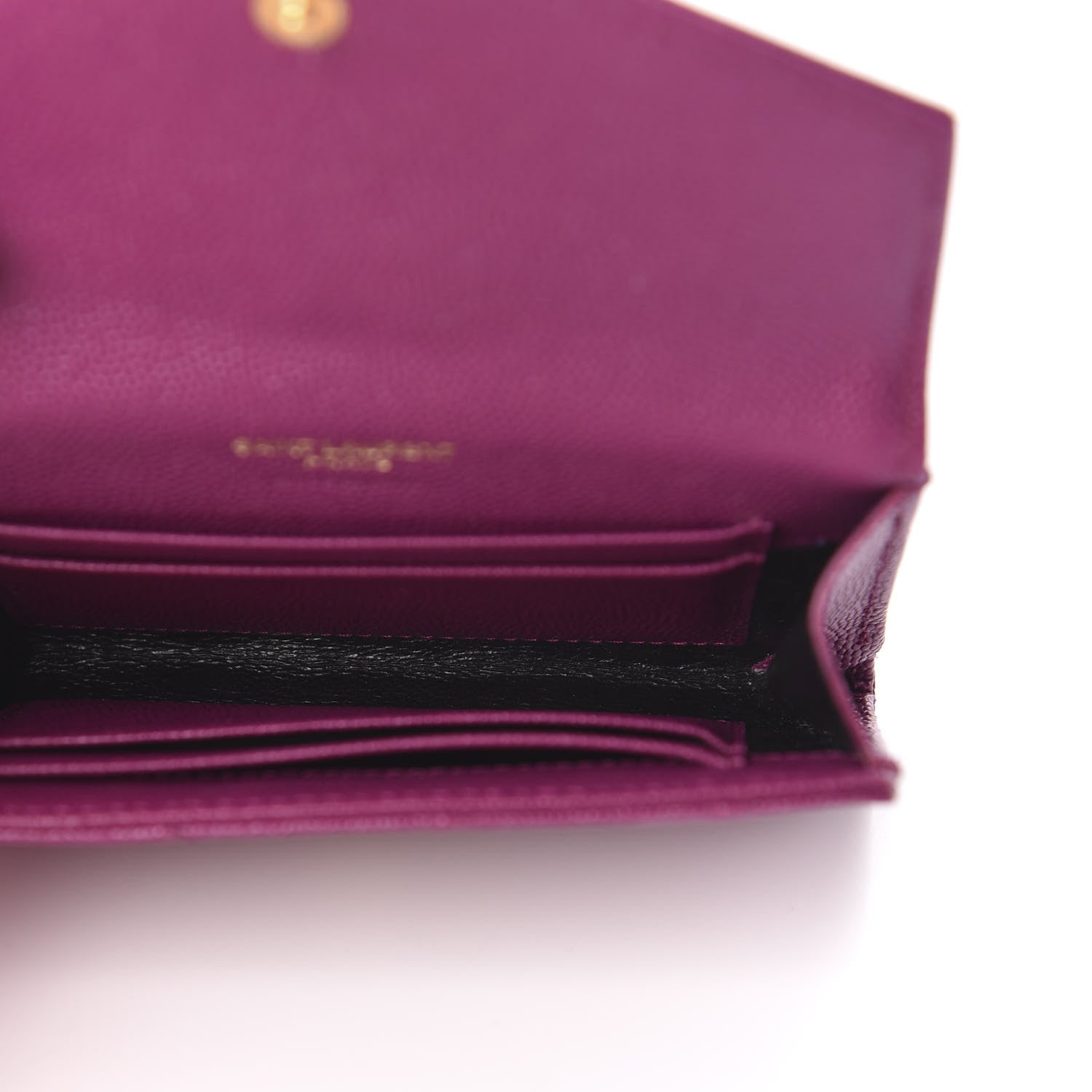Saint Laurent Grain De Poudre Matelasse Chevron Small Monogram Envelope Wallet Dark Grape 5 of 10