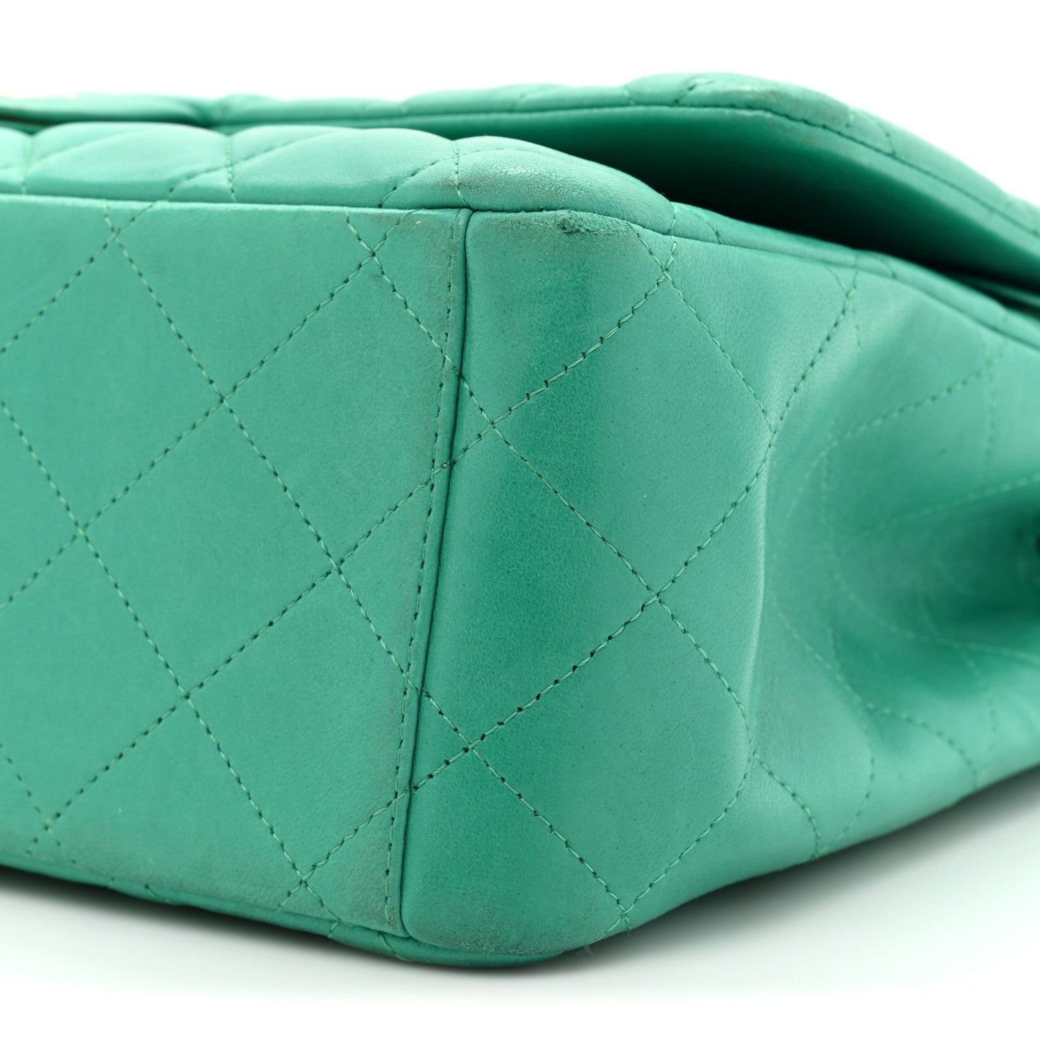 Chanel Lambskin Quilted Maxi Double Flap Green 9 of 20