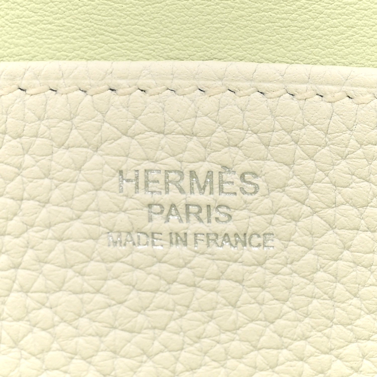Hermes Taurillon Clemence Verso Halzan 25 White Vert Fizz 6 of 11