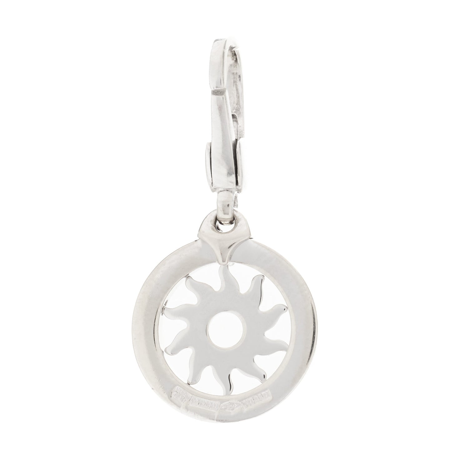 18K White Gold Tondo Sole Charm Pendant