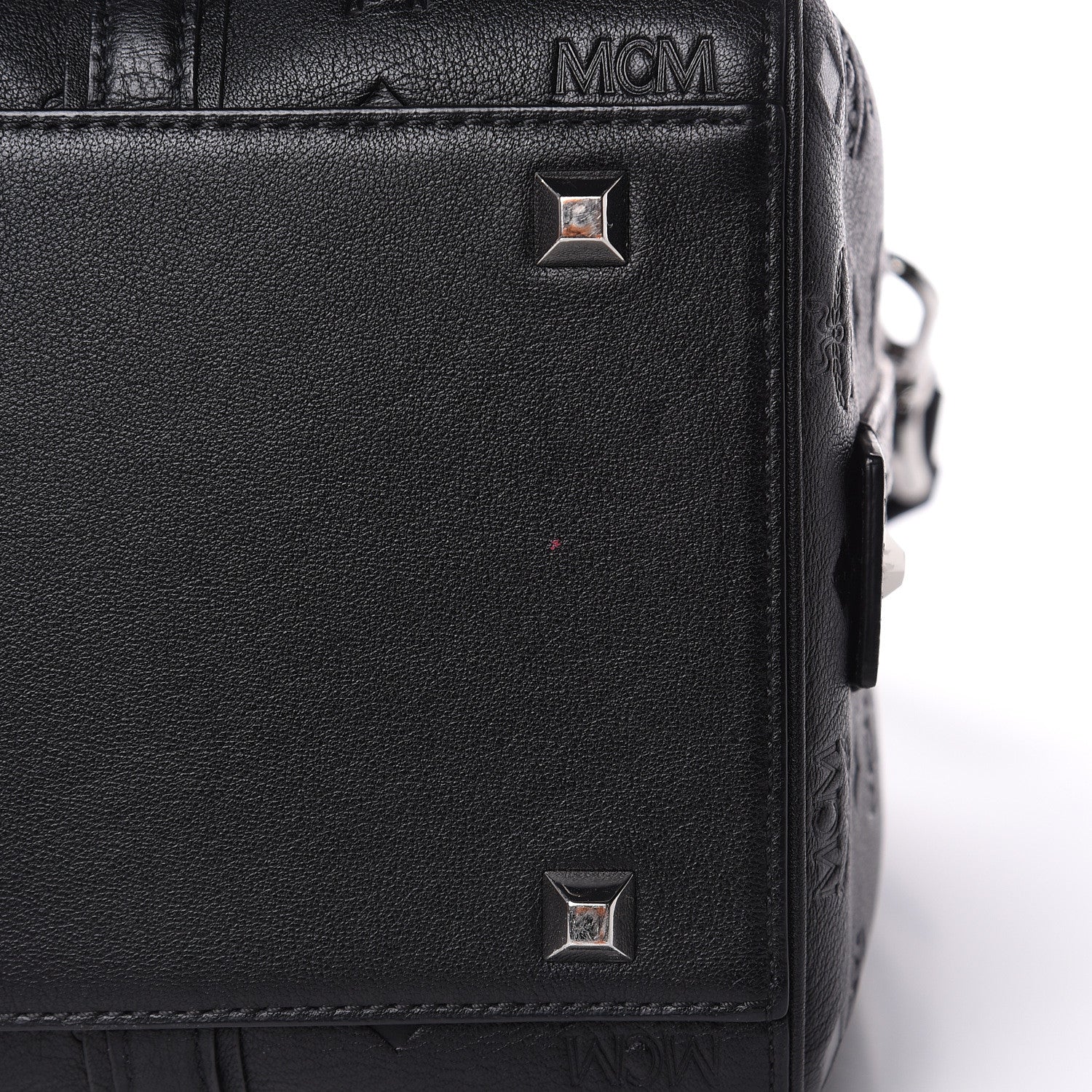 MCM Visetos Medium Essential Boston Bag Black 10 of 11