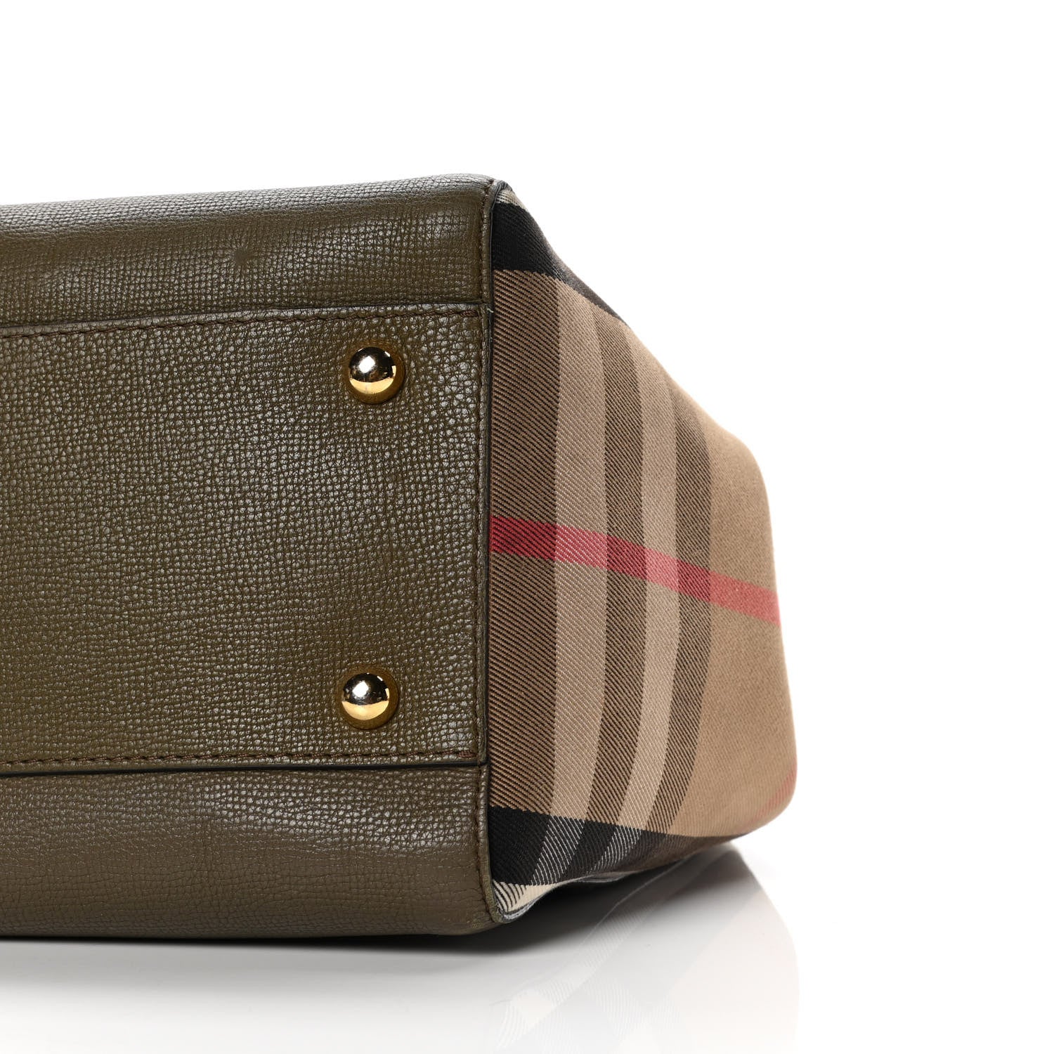 Burberry Grainy Calfskin House Check Small Canterbury Olive Melange 7 of 11