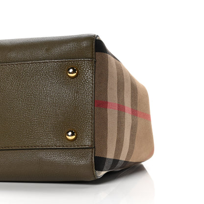Burberry Grainy Calfskin House Check Small Canterbury Olive Melange 7 of 11