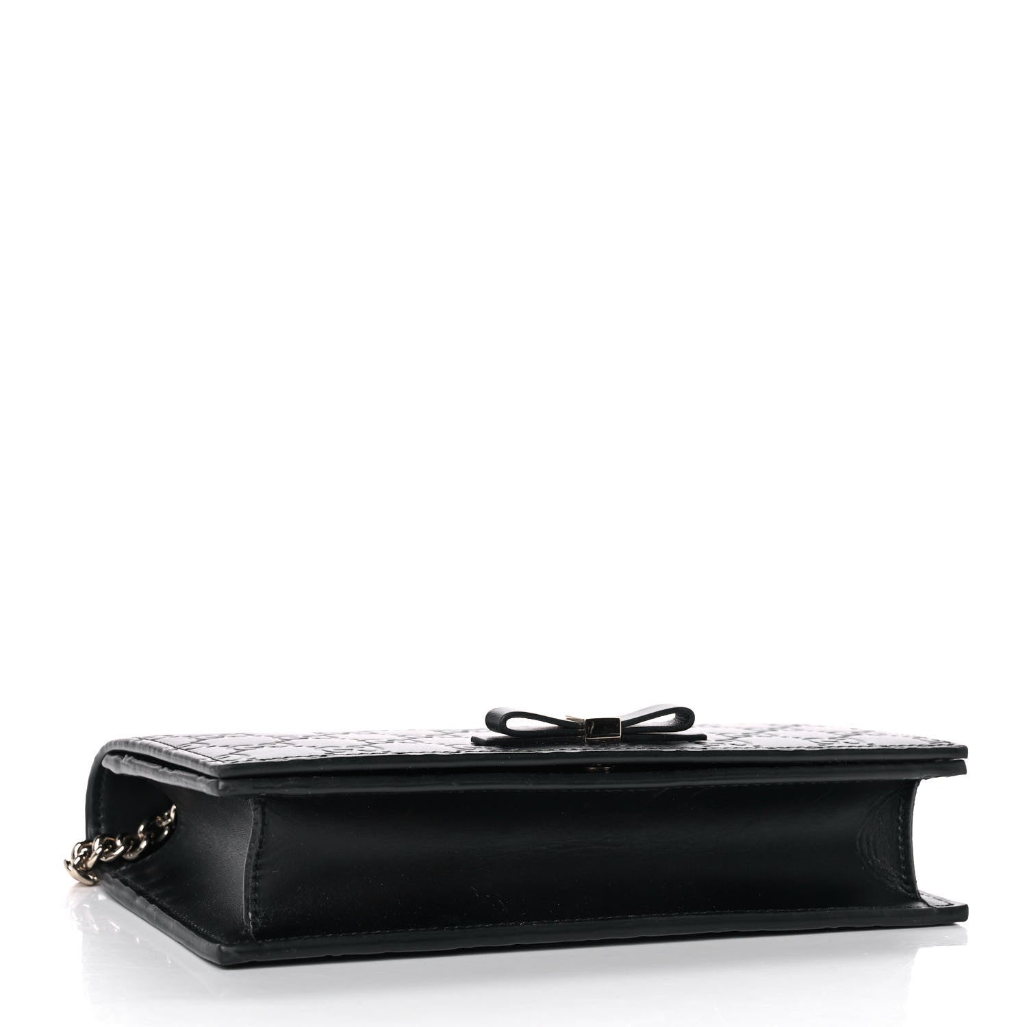 Gucci Guccissima Signature Bowy Chain Wallet Black 4 of 12