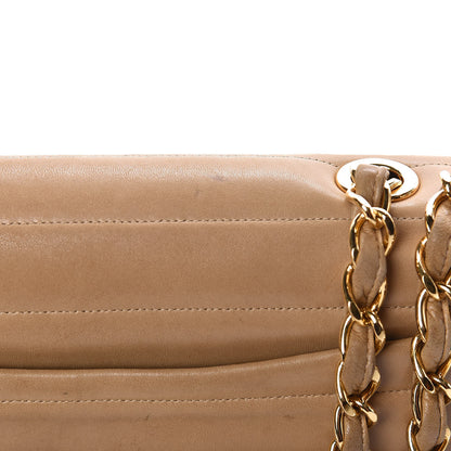 Chanel Lambskin Horizontal Quilt Jumbo Single Flap Beige 13 of 19