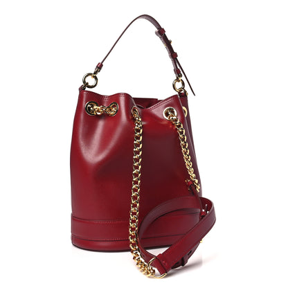 Salvatore Ferragamo Calfskin Bow Bucket Bag Red 3 of 9