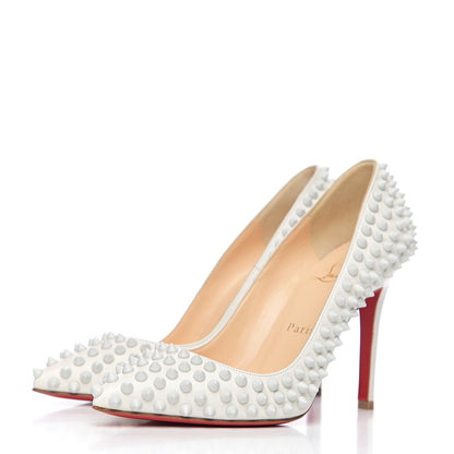Christian Louboutin Nappa Pigalle Spikes 100 Pumps 36 White 3 of 7