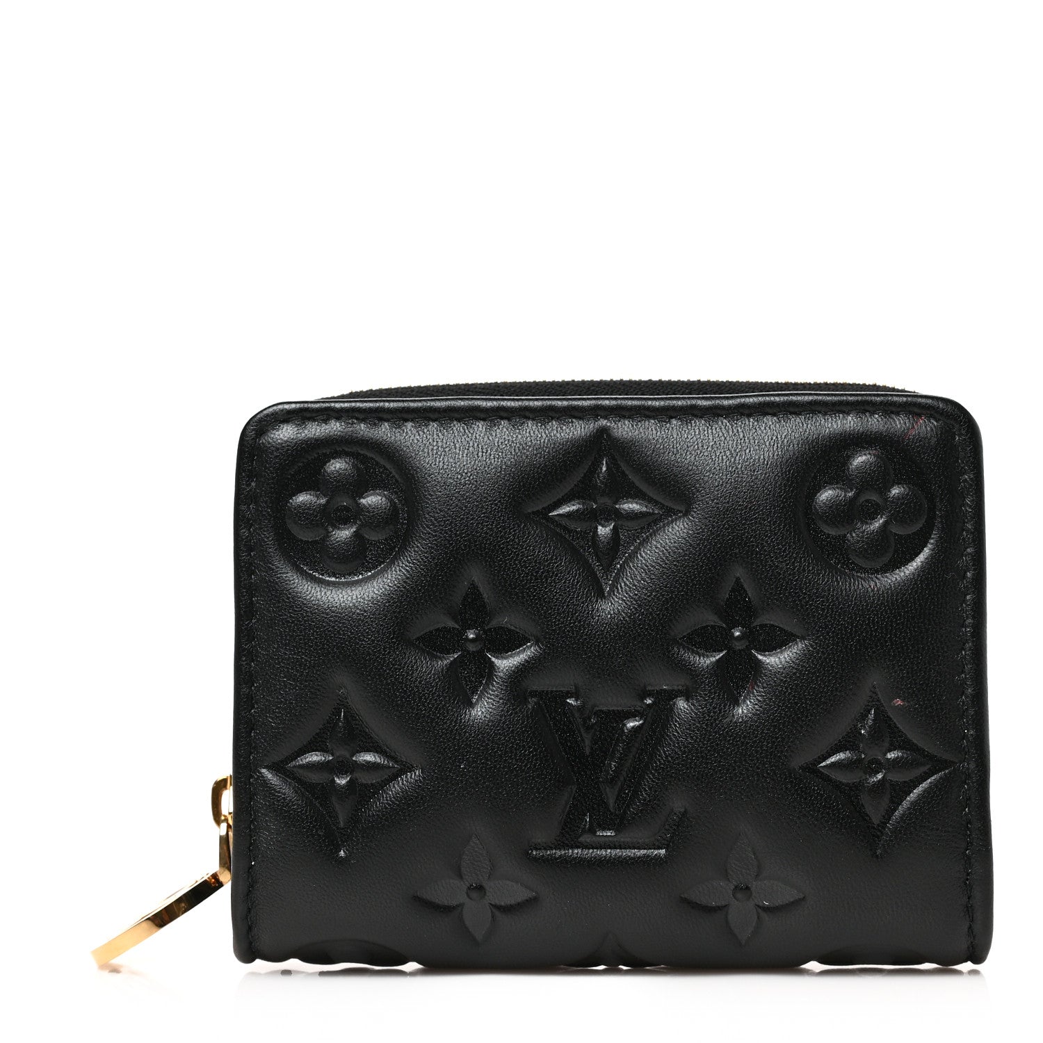 Louis Vuitton Lambskin Embossed Monogram Lou Coussin Wallet Black 1 of 6