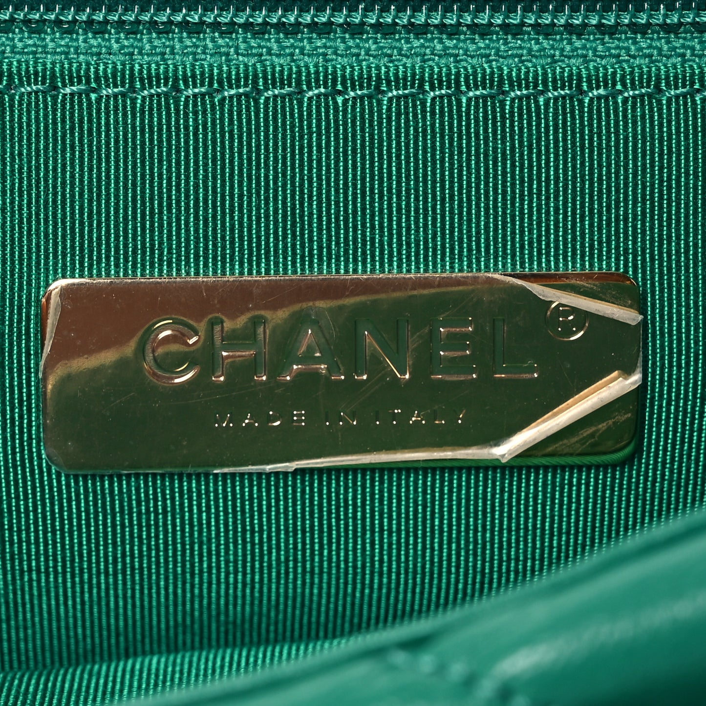 Goatskin Quilted Medium Chanel 19 Flap Green