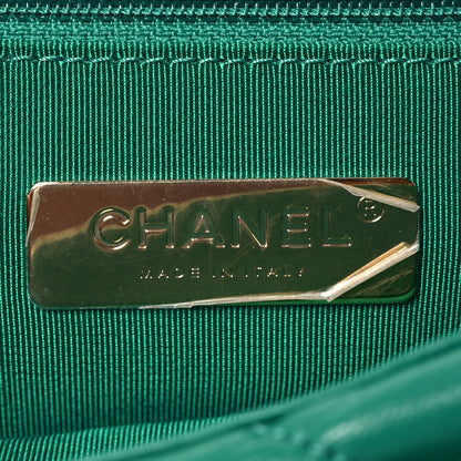 Chanel Goatskin Quilted Medium Chanel 19 Flap Green 7 of 12
