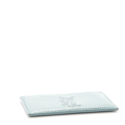 Saint Laurent Textured Patent Belle De Jour Card Case Light Green 4 of 9
