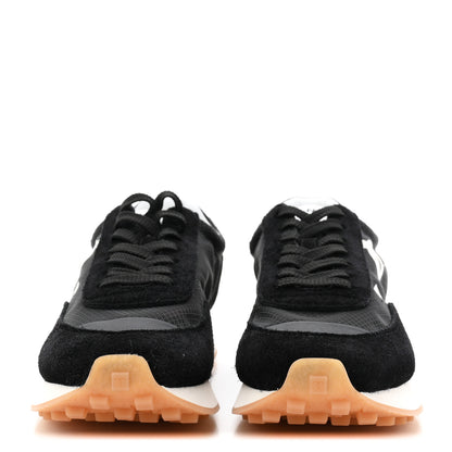 Chanel Mesh Suede Calfskin Womens Logo Sneakers 38 Black White 3 of 9