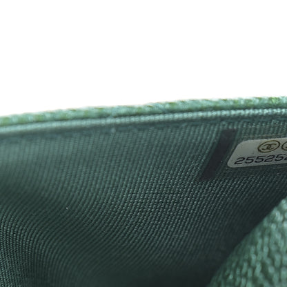 Chanel Metallic Caviar Quilted Wallet On Chain WOC Green 8 of 11