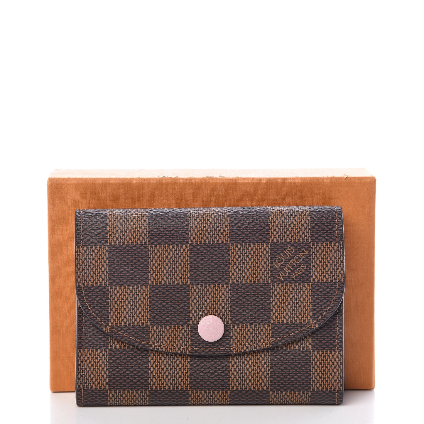 Damier Ebene Rosalie Coin Purse Rose Ballerine