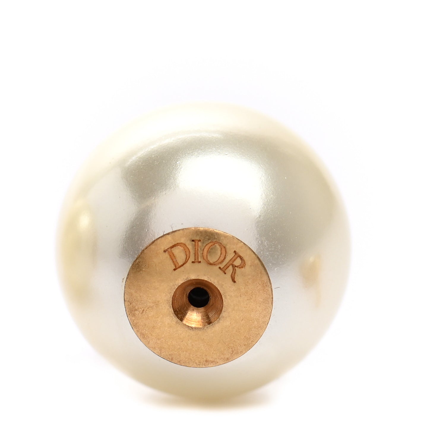 Pearl Logo Drop Earrings Gold