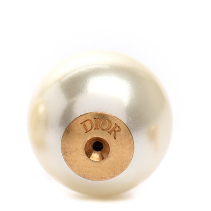 Christian Dior Pearl Logo Drop Earrings Gold 4 of 4