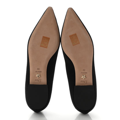 Christian Dior Fabric Ribbon Embroidered J'Adior Ballet Flats 39 Black 5 of 8