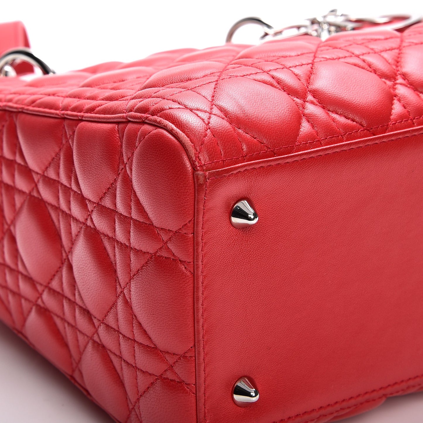 Lambskin Cannage Medium Lady Dior Red