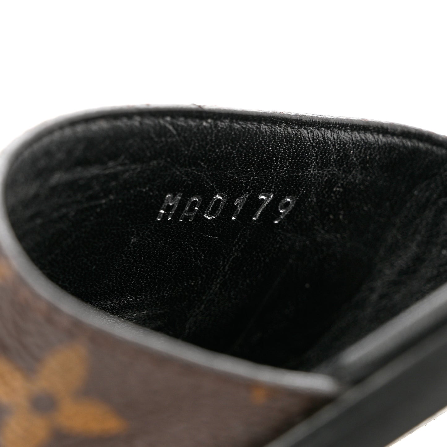 Patent Monogram Lock It Flat Mule 39.5 Black