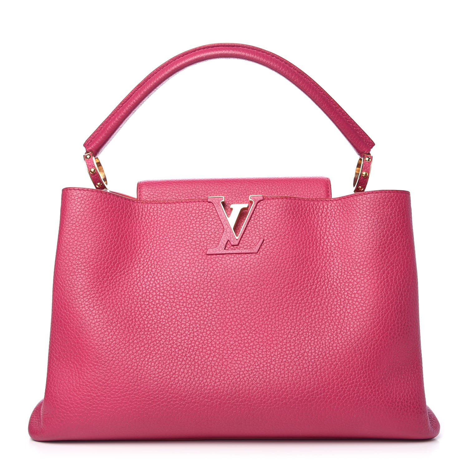 Louis Vuitton Taurillon Capucines MM Hibiscus Flamingo 1 of 10