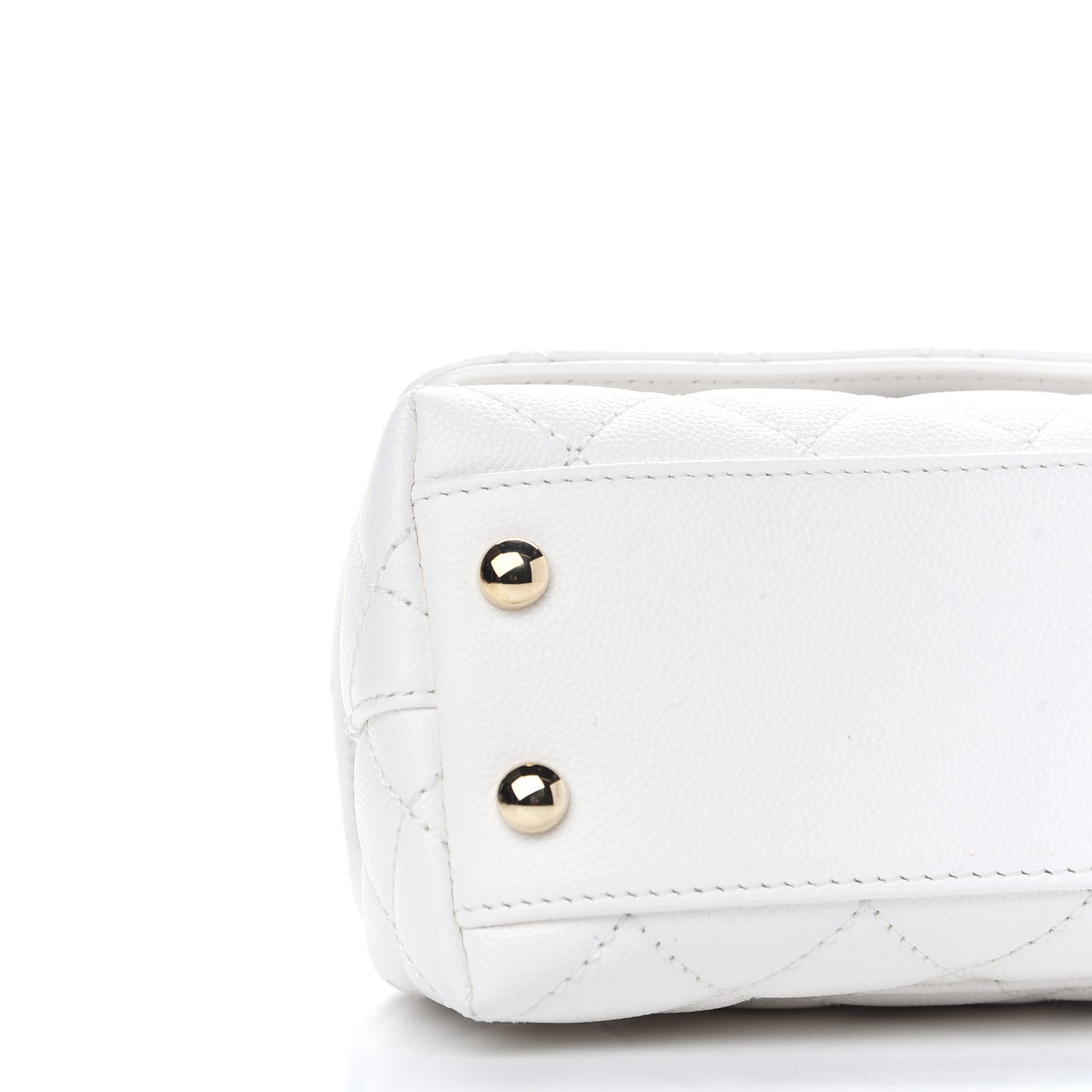 Caviar Quilted Extra Mini Coco Handle Flap White