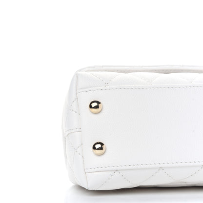 Chanel Caviar Quilted Extra Mini Coco Handle Flap White 8 of 9
