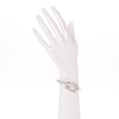 David Yurman Sterling Silver Diamond Bezel Pink Mother of Pearl Pink Tourmaline 21mm Classic Cable Quartz Watch 2 of 7