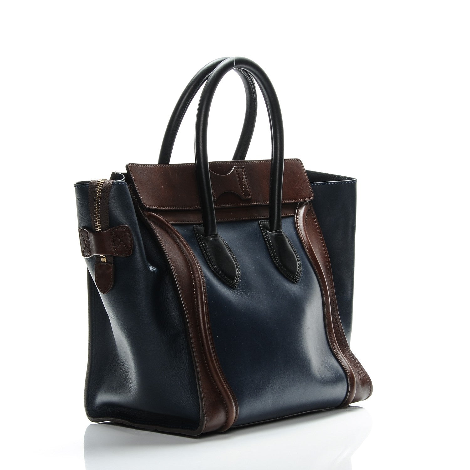 Celine Smooth Calfskin Mini Bi-Color Luggage Navy 3 of 8