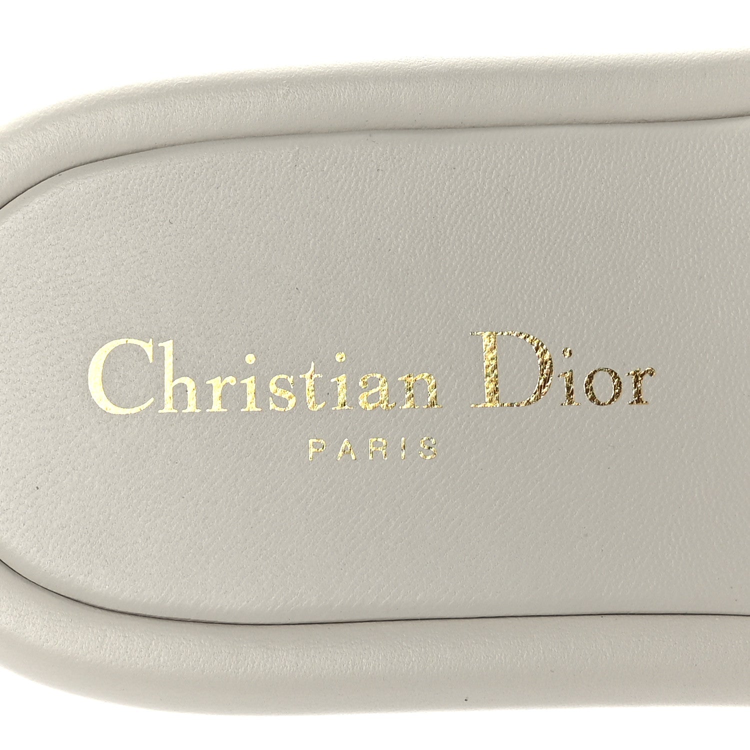Christian Dior Lambskin Embossed Every-D Flat Slide Sandals 38 Off White 7 of 8