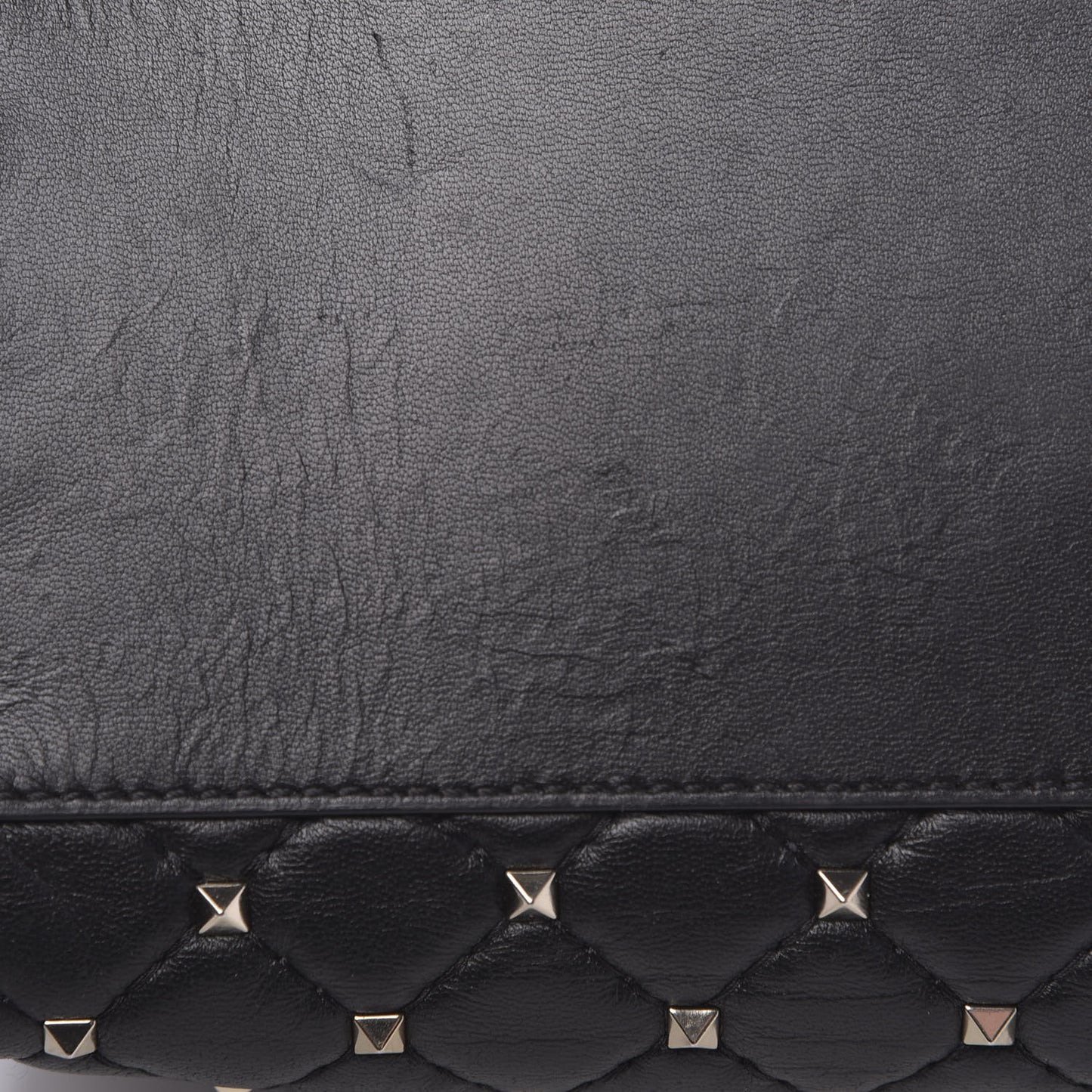 Nappa Rockstud Spike Double Handle Tote Black