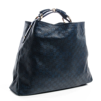 Gucci Guccissima Large Horsebit Chain Hobo Blue 3 of 7