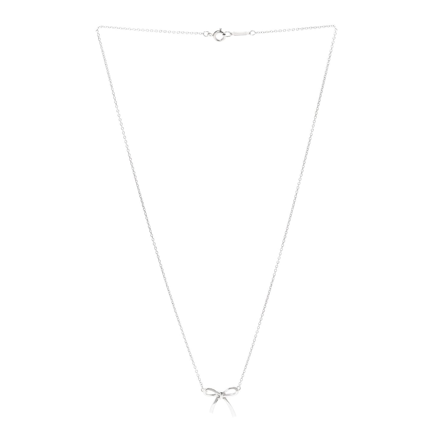 Sterling Silver Small Bow Pendant Necklace