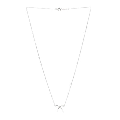 Tiffany Sterling Silver Small Bow Pendant Necklace 3 of 6