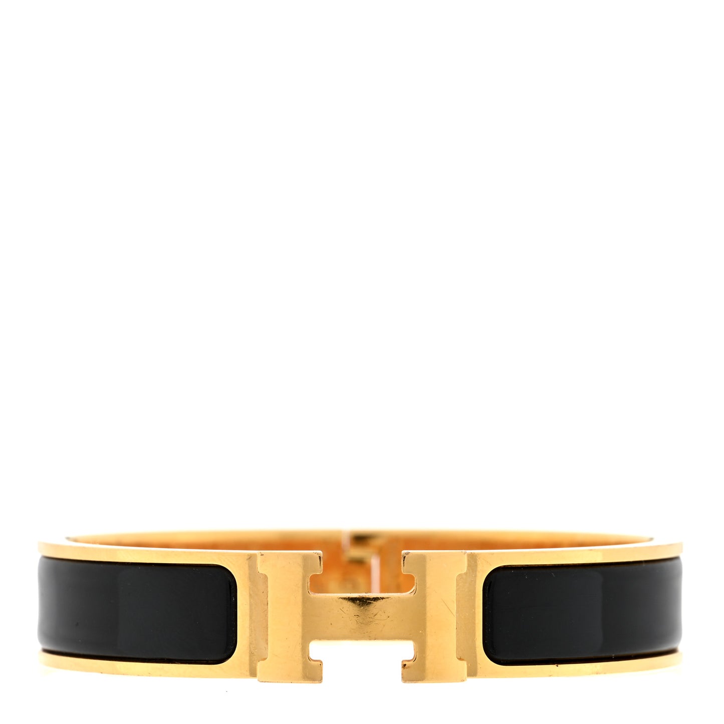 Enamel Narrow Clic Clac H Bracelet GM Black