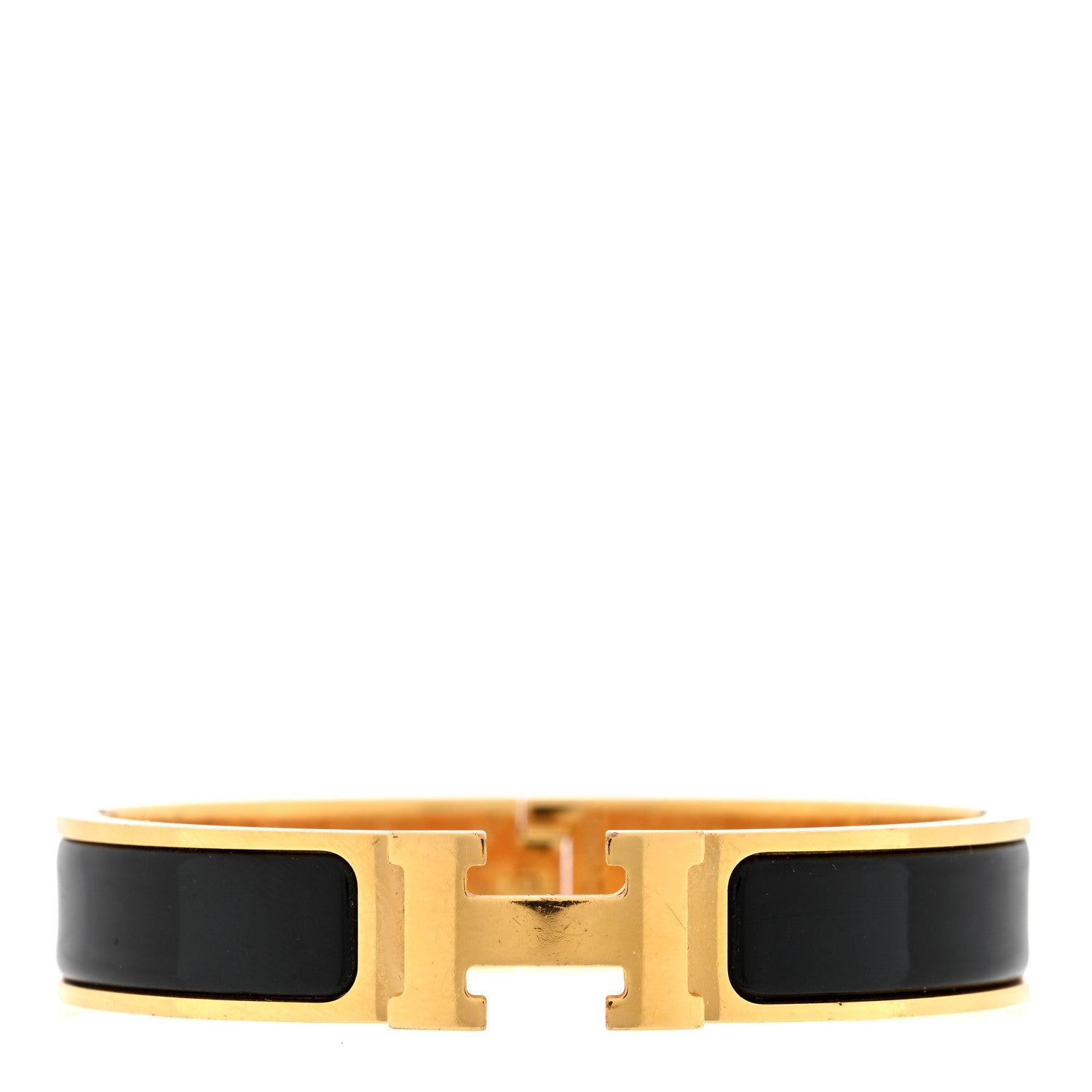 Hermes Enamel Narrow Clic Clac H Bracelet GM Black 1 of 3