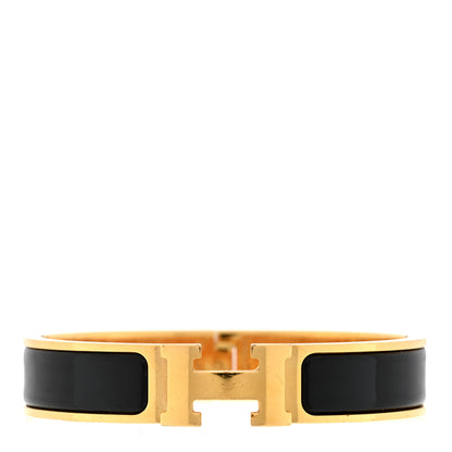 Hermes Enamel Narrow Clic Clac H Bracelet GM Black 1 of 3