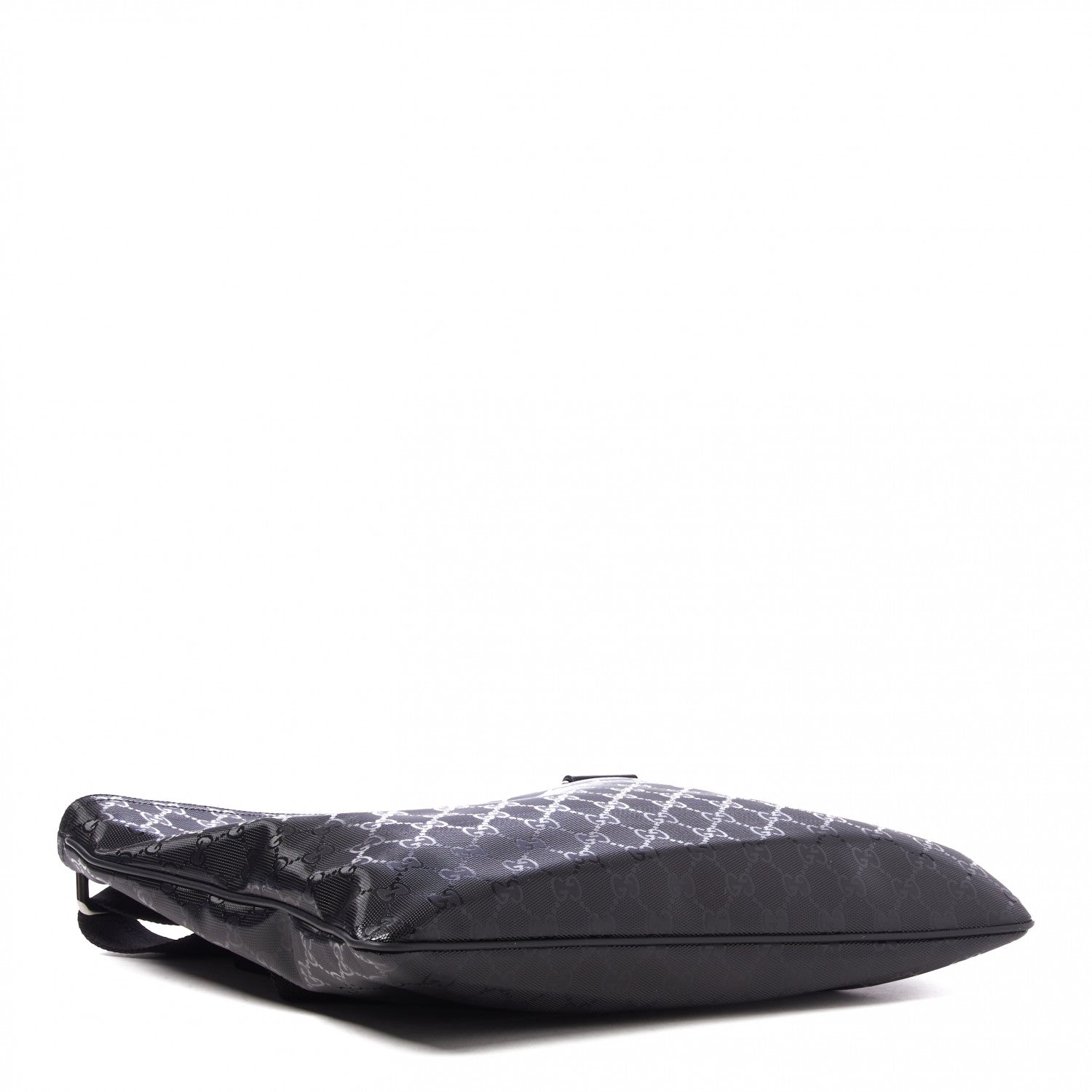 Gucci Imprime Monogram Medium Flat Messenger Bag Black 3 of 8