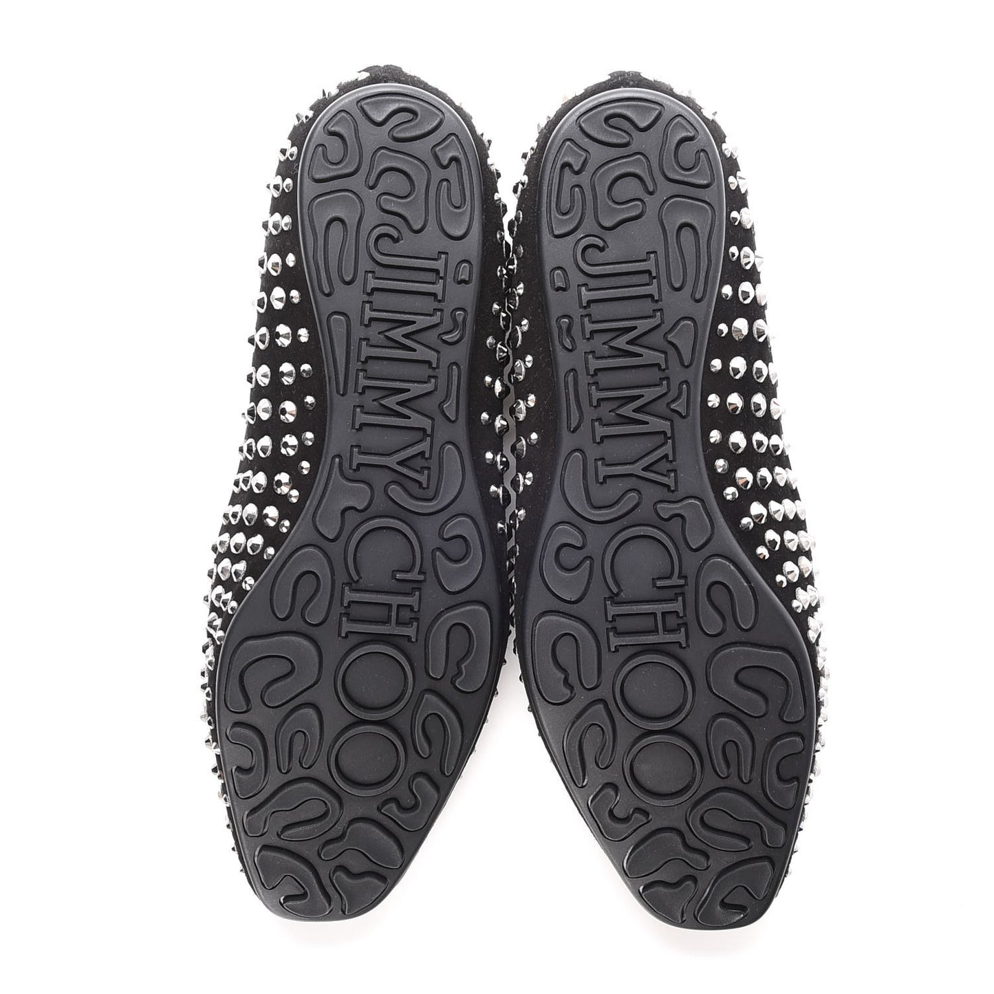 Suede Studded Wheel Loafers 38 Black