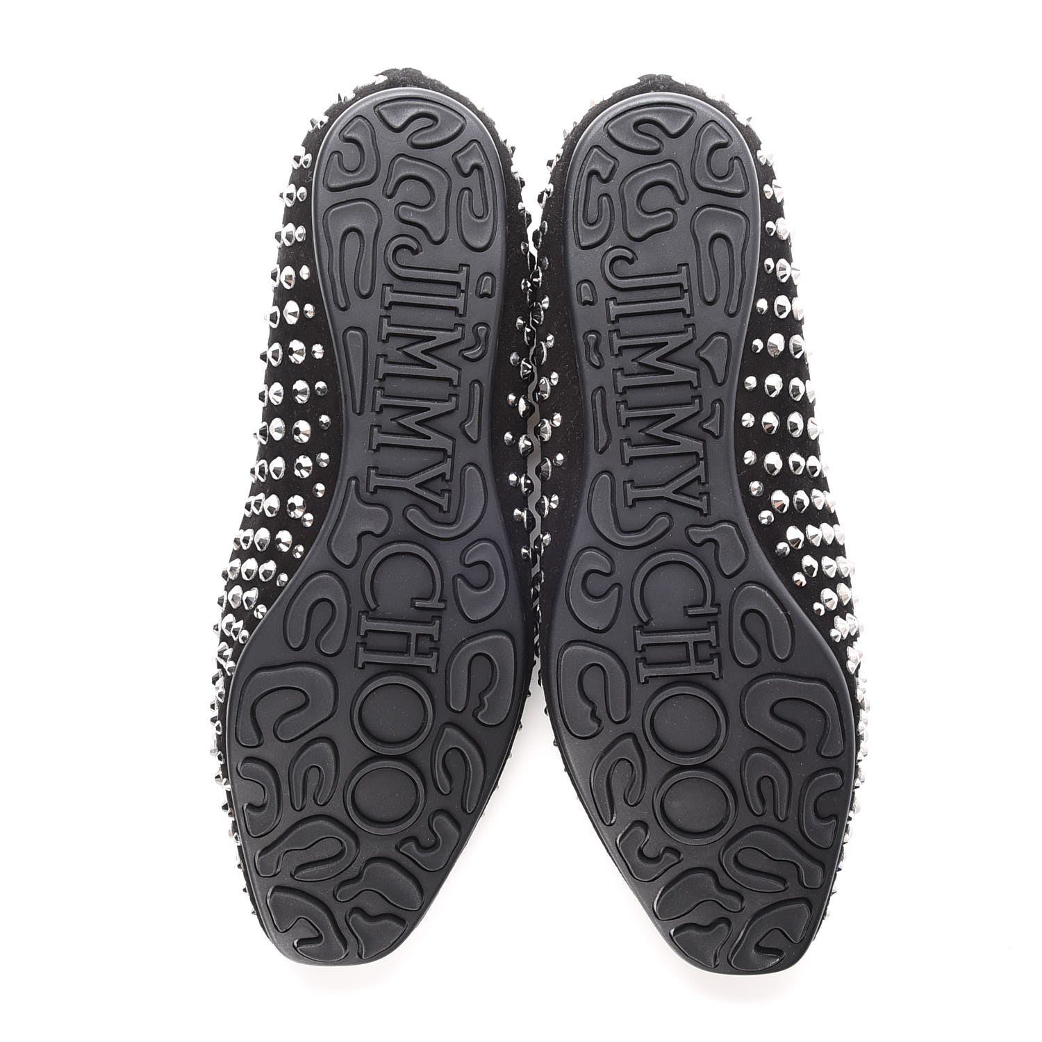 Jimmy Choo Suede Studded Wheel Loafers 38 Black 11 of 11