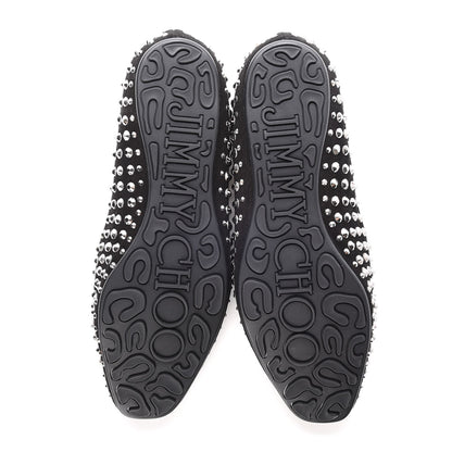 Jimmy Choo Suede Studded Wheel Loafers 38 Black 11 of 11