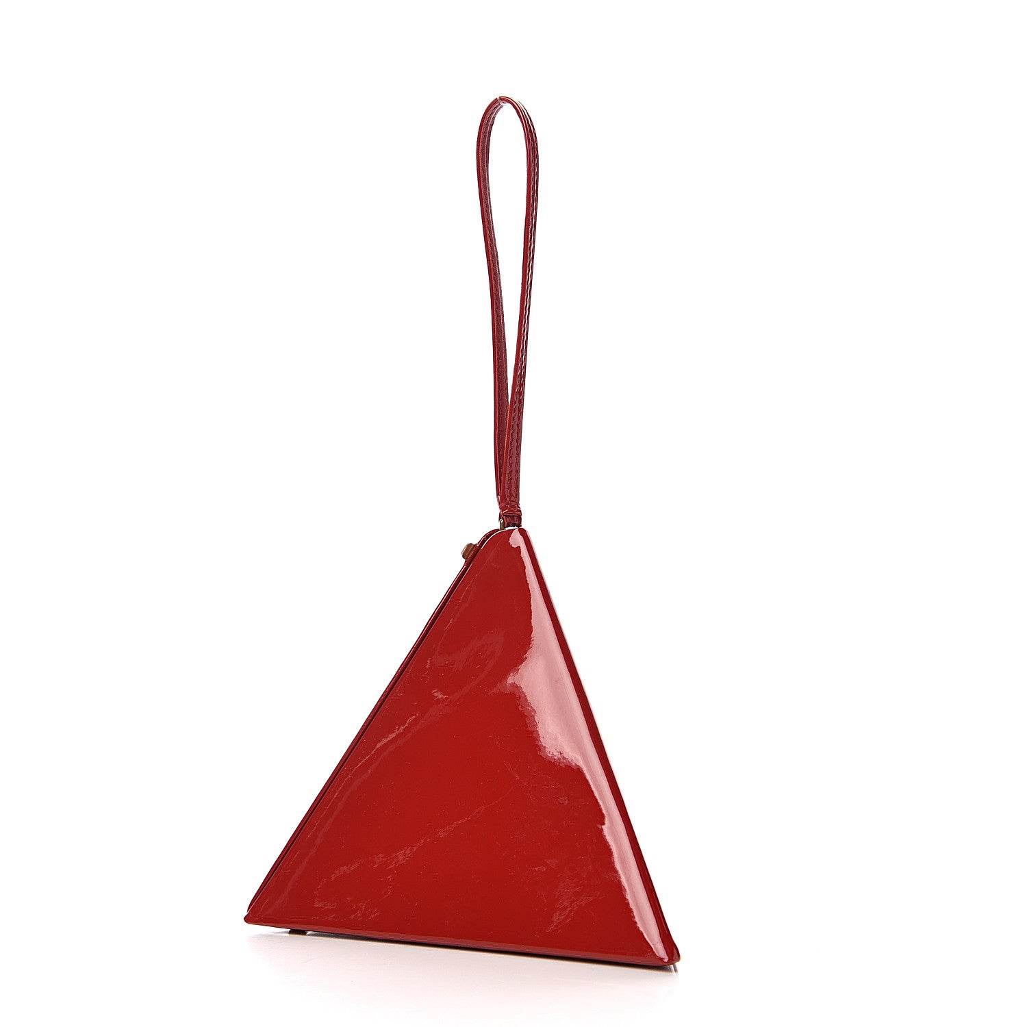 Saint Laurent Patent Pyramid Clutch Rouge 2 of 9
