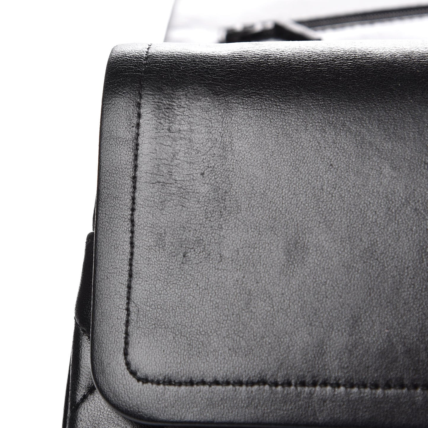 Lambskin Quilted Jumbo Double Flap Black