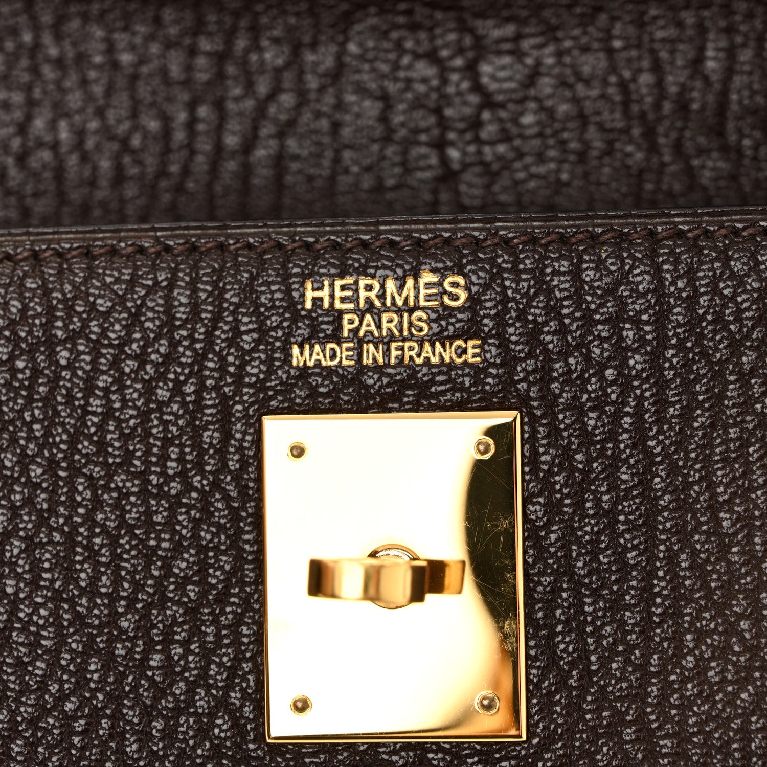 Hermes Chevre de Coromandel Kelly Sellier 35 Chocolate 6 of 12
