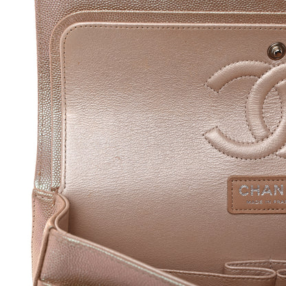 Chanel Metallic Caviar Chevron Quilted Medium Double Flap Light Gold 11 of 12