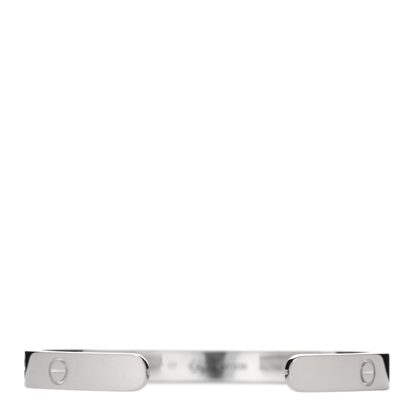 18K White Gold 1 Diamond LOVE Cuff Bracelet 17
