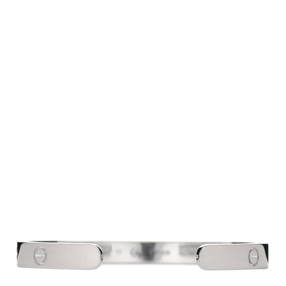 Cartier 18K White Gold 1 Diamond LOVE Cuff Bracelet 17 3 of 4